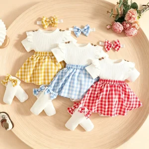 New Style 0 1year Baby Clothes Summer Toddler Short Sleeve Baby Girl Clothing Sets