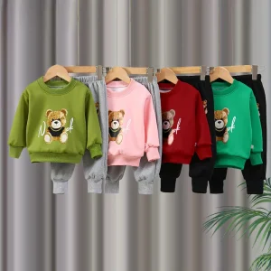 New Style Casual Breathable Kids’ Clothing Boys Girls’ Two Piece Sweatshirts Suits for Spring Autumn