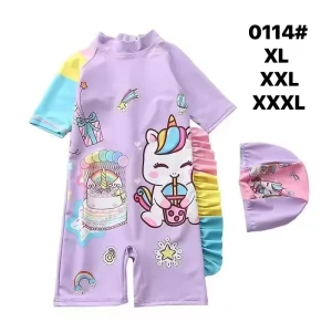 New Style New Design One-piece Short Sleeve Shorts Ultra Stretch Beach Kids Boys and Girls Swimwear for Swimming