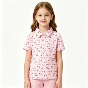 New Style Popular Summer Breathable Kids Polo Shirt Daily Wear Cotton Boy Girls Short Sleeve Polo Collar T Shirt
