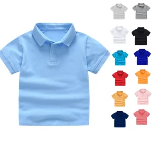 New Style Summer Children Boys Girls Polo T-shirts for Kids Blank Custom logo Plain t Shirts Kids Polo Shirts