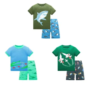 New Style Summer Fashion Little Kid Toddler Boys Snug Fit Cotton Pajama Set