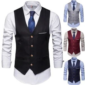 New Suit Waistcoat Men’s Best Man Group Dress Vest Business Casual Suit Men’s Waistcoat