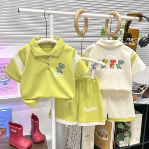 New Summer Children’s Polo Shirts Sports Short sleeved Pants Boys and Girls Casual Short sleeved Sets