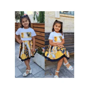 New Summer Girls 2 Pcs Set Baby Denim Top Skirt Dress Kids Suit Children Denim Clothes Stylish Clothing Quantity Cotton Age