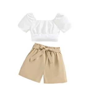 New Summer Girls Short Sleeve Top Shorts Set 10 12 Teenage Girls Clothing