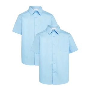 New Type Design Custom Good Quality Boy Short Sleeve Shirt School Uniform Blue School Shirts for Boy Student