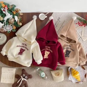 Newborn Baby Clothes Long Sleeve Infant Girls Hooded Sweatshirt Warm Toddler Boy Printing Pullover