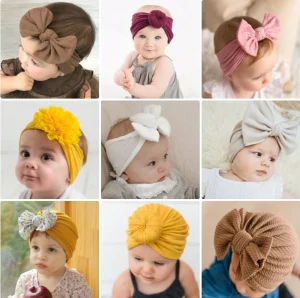 Newborn Baby Hair Accessories Flower Bow Hairband Elastic Nylon Bowknot Infant Headband