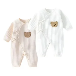 Newborn Baby Jumpsuit Long Sleeved All-in-One Clothing for Boys and Girls 100% Cotton Spring and Autumn
