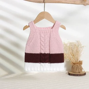 Newborn Baby Knitted Tank Top, Soft Warm Sleeveless Vest for 0-24M Baby Girls