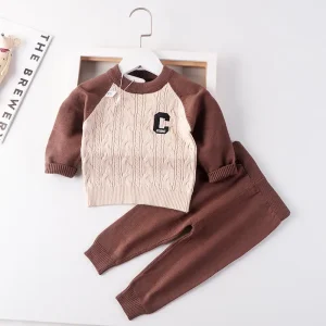 Newborn Boy 6 12 Months Winter Long sleeve Cotton Sweater Set Baby Clothing