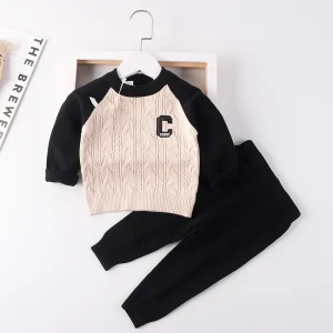 Newborn Sweater Set Clothes Long sleeve Knitting Baby Clothing Set Boy 6-12 Months Winter
