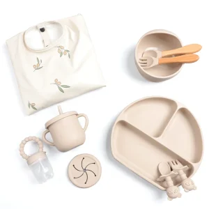 ODM Kids Dining Baby Feeding Set Bibs Plates Bowls Spoons Baby Supplies Kids Accessories Silicone Baby Products