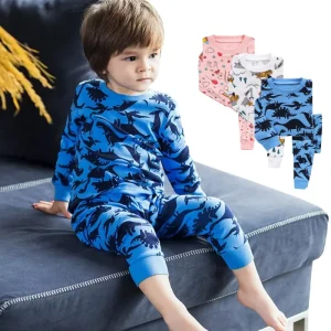 ODM OEM Custom Factory Boy 100% Cotton Night Suit Kids Sleepwear Pajamas