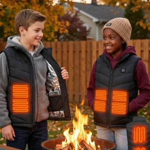 ODM Overheat Protection Boys Girls Children Heated Vest Skin Friendly Heating Waistcoat for Camping Sports Vest