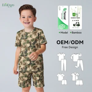 OEKO TEX Certified Summer Boys Bamboo Pajamas Set CustomToddler Boys Short Set Kids Boys Clothing Set