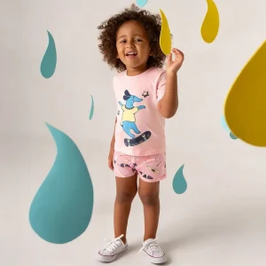 OEKO TEX Repreve Girl Two Piece Swimsuit Short Sleeve Summer Beach Wear Quick Dry Custom Kids Swimwear