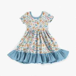 OEKO TEX Sweet Girls Nightgown Super Soft Baby Homewear Short Sleeve Girls’ Sleepwear Soft Silky Bamboo Nightdress for Girls