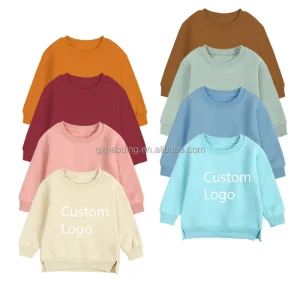 OEM Baby Hoodies&sweatshirts Long Sleeve O neck Pullover Baby Boy Clothes Girls Sweat Pullover Custom Knitted Sweatshirt Kids
