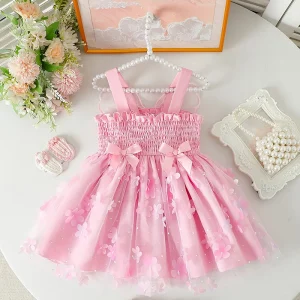 OEM Children Apparel Custom Kids Apparel Butterfly A-Line Dress Baby Girl Party Dress Dresses for Girls
