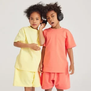 OEM Custom Boys Girls T Shirts 305gsm Heavy Cotton Blank Toddler Tees Dropped Shoulder Kids Streetwear Supplier
