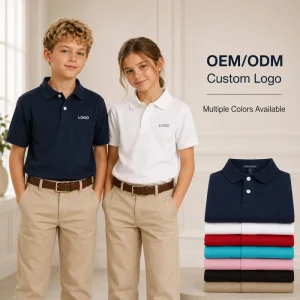 OEM Custom Casual Kids Polo Shirt 100% Cotton Cotton Jersey Garment Dyed School Uniform Polo T Shirt Children Boys Girls
