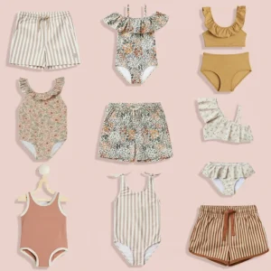 OEM Custom Girls Swimwear Manufacturer Summer Baby Little Girl Swimsuit Children Lovely Bikini