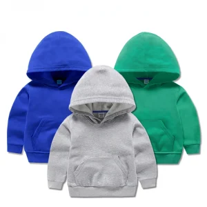 OEM Custom Logo Printing 100% Cotton Blank Kids Hoodie Children Boys Girls French Terry Plain Hoodies