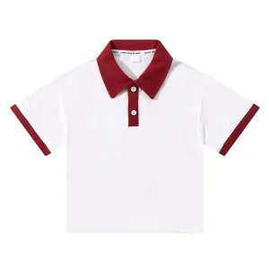 OEM Custom Summer Kids Tank Tops & for Polo Shirts for Boys Toddler Pullover Short Sleeve T shirts Solid Pattern