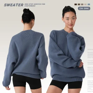 OEM Customize Embroider Logo Plus Size Women’s Sweaters Manufacturers Winter Girls Knitted Pullover Oversized Sweater for Women