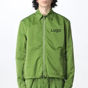 OEM Customized Winter Men’s Unisex Windproof Letter Pattern Nylon Zip Coach Oversized Streetwear Jacket