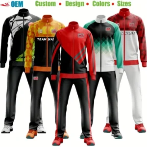 OEM Jacket for Sports Mens Women Boys Winter Training Jackets Mans Custom Red Football Soccer Team Zip Up Tracksuit