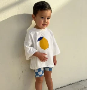 OEM Kids Unisex Boys Girl Summer Knitted Cotton Oversized T shirt Solid Color Breathable Casual Clothes