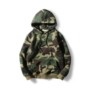 OEM Manufacturer’s Cropped Camo Hoodie Cotton Blend Comfortable Long Sleeve Boys Jacket for Autumn Streetwear Hooded Collar