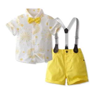 OEM ODM Baby Clothes Summer Fashion Boy Gentleman Birthday Wedding Party Children Clothing Suits for Boys with Shorts