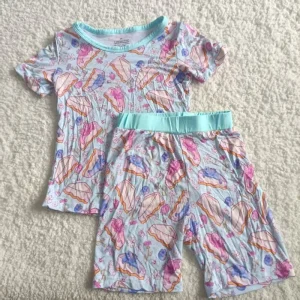 OEM ODM Bamboo Fiber Summer Kids Clothes Set Toddler Boy Short Sleeve Top Shorts 2 Piece Clothing Suit Custom Baby Clothes