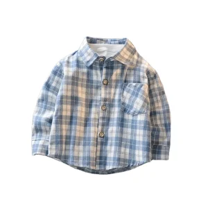 OEM ODM Camisa De Nino New Casual Children’s Long sleeved Shirt Printed Turn Down Collar Shirt Boys Girls Shirt