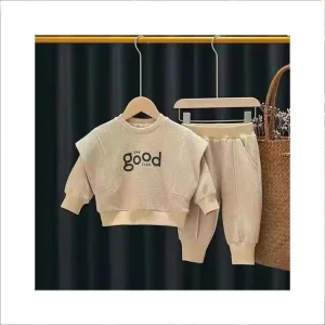 OEM ODM Chidren Boy Girl Unisex Clothes Cotton Waffle Comfortable Two Piece Baby Boys Clothing Sets