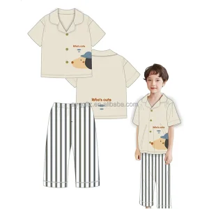 OEM ODM Custom Pure Cotton Printed Soft Warm Moisture Wicking Children’s Pajamas Boys’ Girls’ Loungewear for Ages 3 12