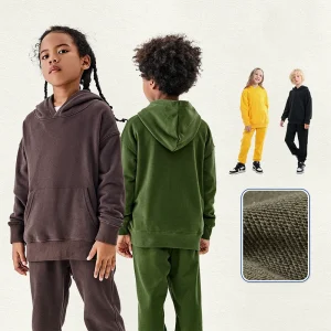 OEM ODM Winter Custom 320 Gsm Cotton French Terry Blank Hoodie Boy Oversized Toddler Sweatshirt Pullover Clothes for Kids
