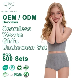 OEM One piece Seamless Girl’s Underwear Sets Solid Seamless Knit Underwear Girl’s Seamless Woven Lingerie Sets