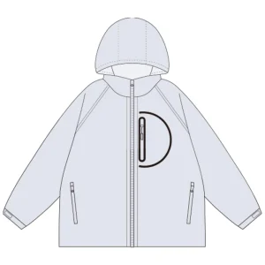 OEM Service Kids Waterproof Jacket Oversize Style with Hood and Coated Zipper Loose Formal Clothing for Boys and Girls