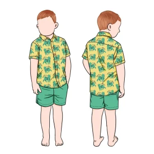 OEM Top Quality Quick Dry Summer Custom Printed Long Sleeve Front Buttons Polo T shirt and Shorts Baby Boys Clothing Sets