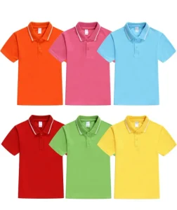 OEM Unisex Girl Boy Bulk Kids Round Neck Cotton Plain Print Children Polo t Shirt