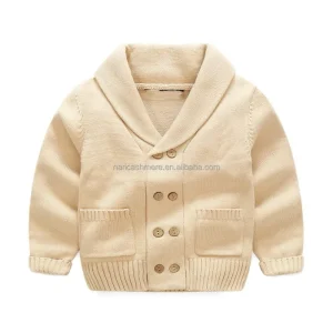 OEM&ODM Custom Double Breasted Cardigan Cashmere Knitted Kids Sweater Boby Cardigan Top Children Baby Girl Sweaters Cardigan