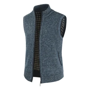 Odm Splicing Fashion Outdoor Run Boys Zip up Vest Mens Blue Waistcoat Heating Fleece Vest