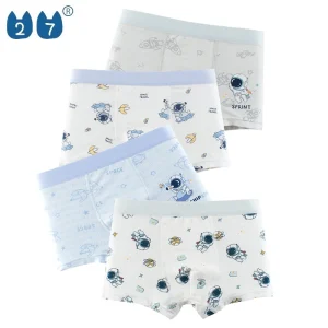 Oem Odm Comfortable Cotton Boy’S Underwear for Kids 3 15 Years Old Breathable and Print Pattern for All Four Seasons