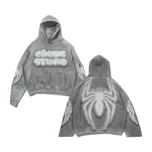 Old School Cool Boy Hoodie Patch Embroidery Sweatshirts Vintage Washed Hoodies for Men