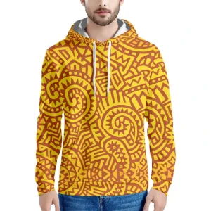On Sale Yellow Unisex Hoodies 3D Print Floral Design Pullover Hooded Sweatshirt Hoodies with Big Pockets for Men Teen Boy Women